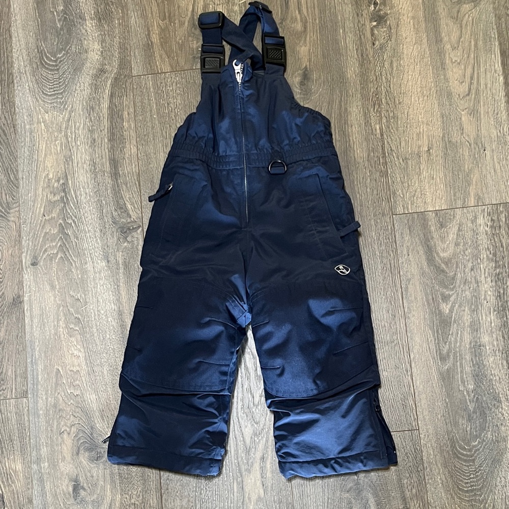 Lands' End Navy Hooded Snow Bib Overalls for Kids